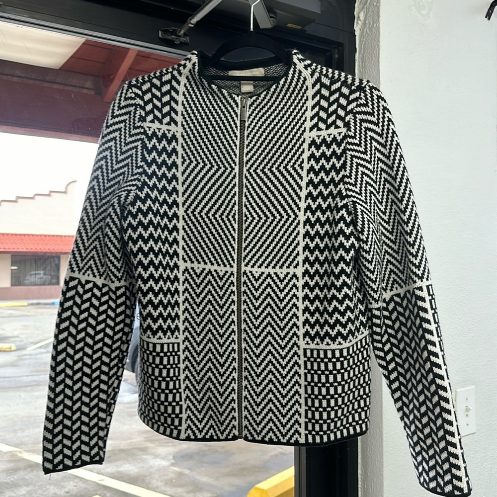 Banana Republic Sweater Cardigan Black & White LP